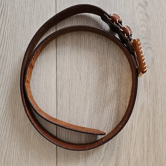 Genuine Leather Western Belt with Edged Stitch Detailing - Picture 5 of 14